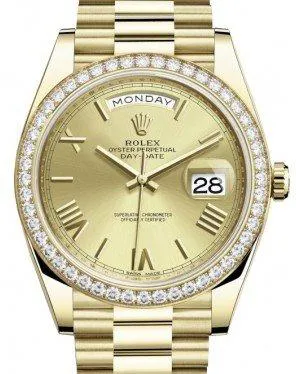 Rolex Day-Date 40 228348RBR 40mm Yellow gold and Diamond Champagne