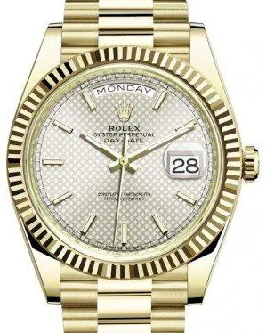 Rolex Day-Date 228238-SLVSP 40mm Yellow gold Silver