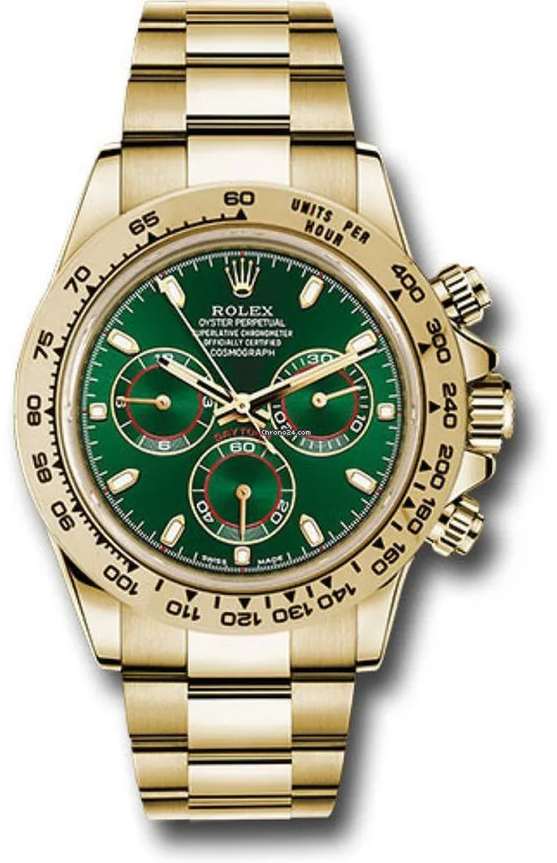 Rolex Daytona 116508 40mm Yellow gold Green