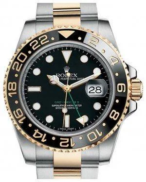 Rolex GMT-Master II 116713 40mm Yellow gold and Stainless steel Black