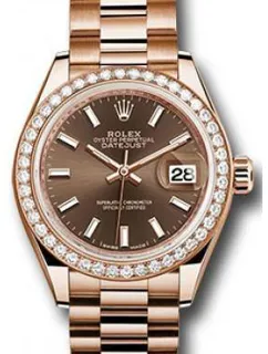 Rolex Datejust 279135 Rose Gold$Diamonds Brown