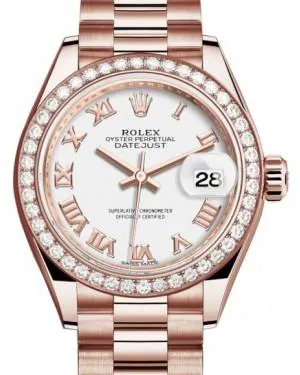 Rolex Lady-Datejust 279135RBR 28mm Rose gold and Diamond White