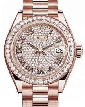 Rolex Lady-Datejust 279135RBR 28mm Rose gold and Diamond Diamond