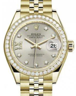 Rolex Lady-Datejust 279138RBR 28mm Yellow gold and Diamond Silver