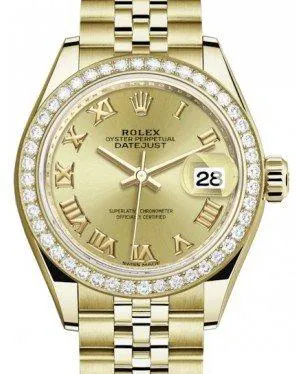 Rolex Lady-Datejust 279138RBR 28mm Yellow gold and Diamond Champagne