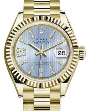 Rolex Lady-Datejust 279178 28mm Yellow gold Blue