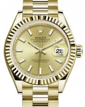 Rolex Lady-Datejust 279178 28mm Yellow gold Champagne