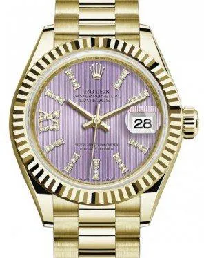 Rolex Lady-Datejust 279178 28mm Yellow gold Lilac