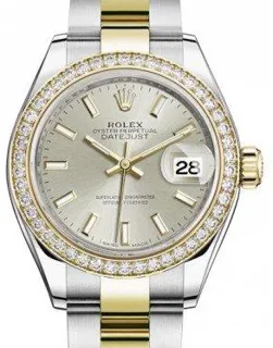 Rolex Lady-Datejust 279383RBR Steel$Yellow Gold$Diamonds Silver