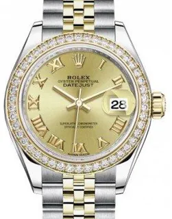 Rolex Lady-Datejust 279383RBR Steel$Yellow Gold$Diamonds Champagne