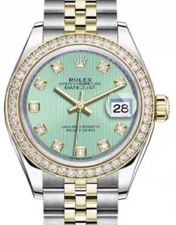 Rolex Lady-Datejust 279383RBR Steel$Yellow Gold$Diamonds Green