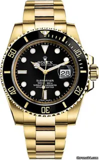 Rolex Submariner Date 116618LN Yellow gold Black