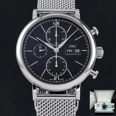 IWC Portofino Chronograph IW391006 42mm Stainless steel Black