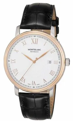 Montblanc Tradition 114336 40mm Yellow gold and Stainless steel White