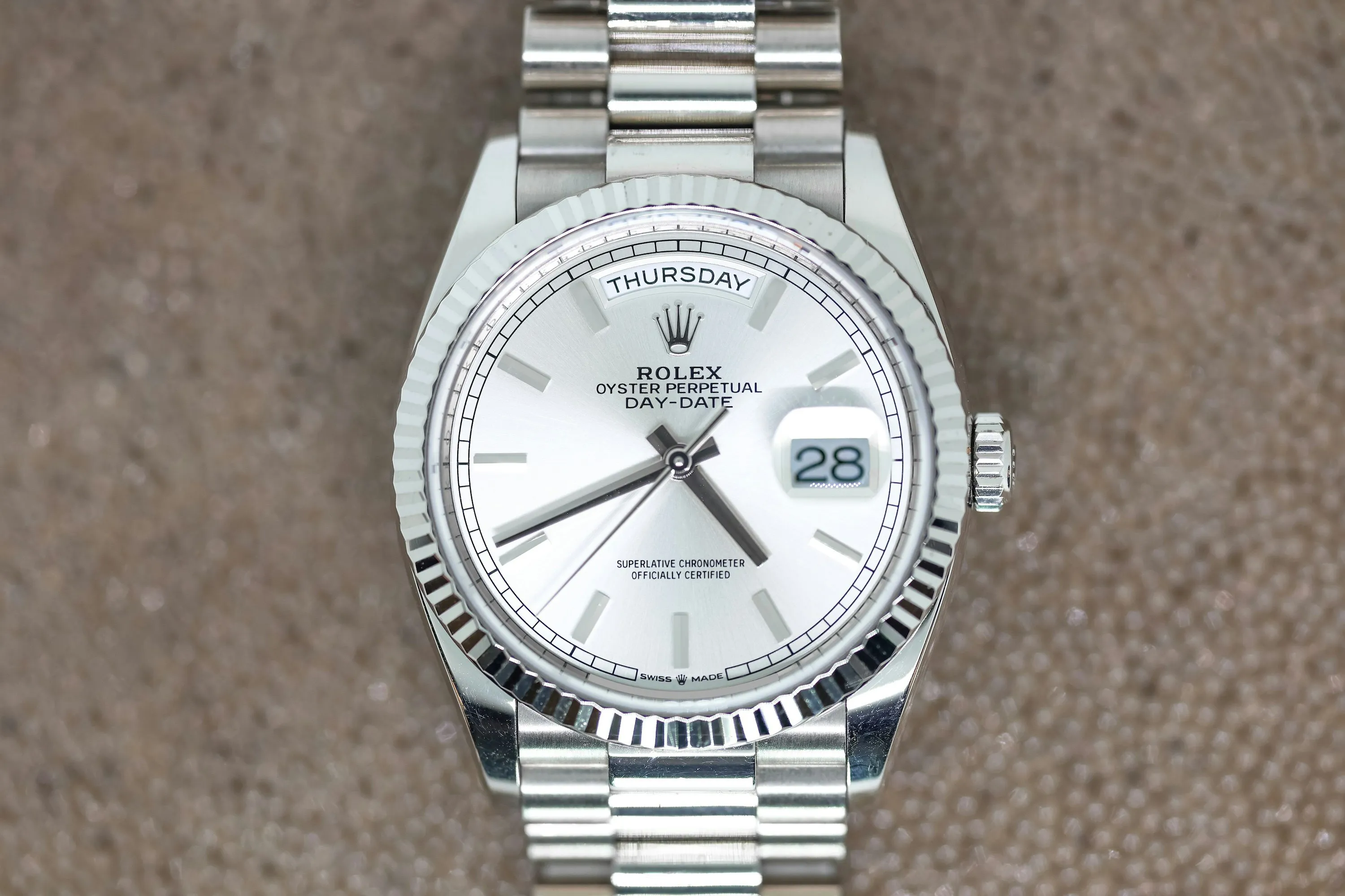 Rolex Day-Date 36 128239 36mm White gold Silver