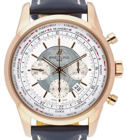 Breitling Transocean Chronograph Unitime RB0510U0/A733 46mm Rose gold White