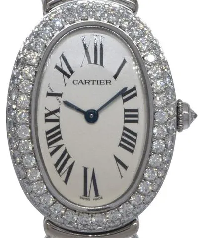 Cartier Baignoire 1955 22.5mm White gold Silver