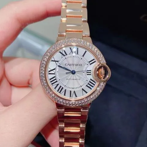 Cartier Ballon Bleu WE902034 33mm Rose gold Silver