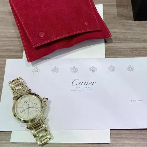 Cartier Pasha 820903 38mm Yellow gold Silver 9