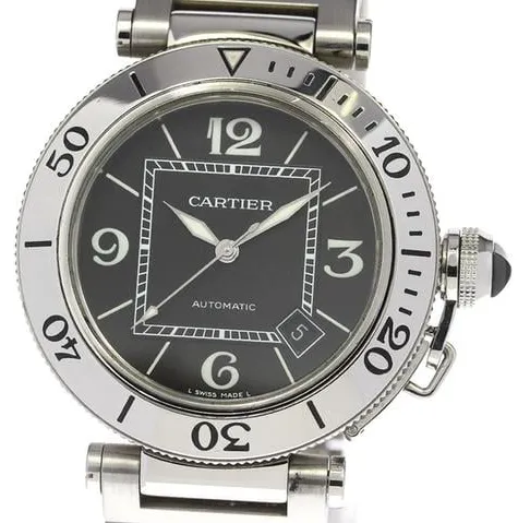 Cartier Pasha Seatimer W31077M7 40mm Stainless steel Black