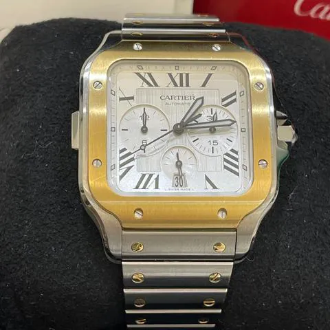 Cartier Santos W2SA0008 43.3mm Yellow gold and Stainless steel Silver