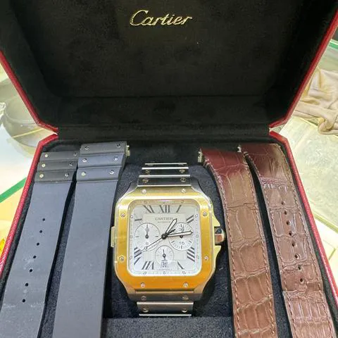 Cartier Santos W2SA0008 43.3mm Yellow gold and Stainless steel Silver 4