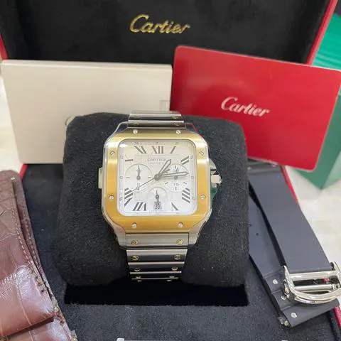 Cartier Santos W2SA0008 43.3mm Yellow gold and Stainless steel Silver 5