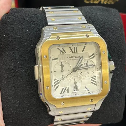 Cartier Santos W2SA0008 43.3mm Yellow gold and Stainless steel Silver 7