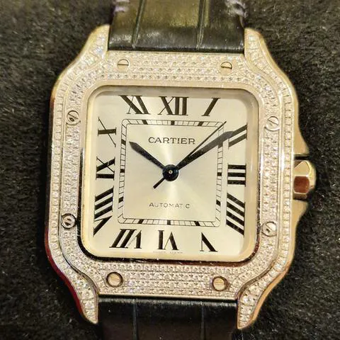 Cartier Santos WJSA0006 33mm White gold Silver