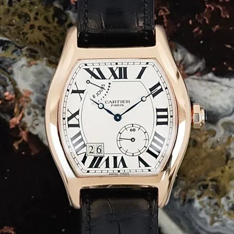 Cartier Tortue W1545851 48mm Rose gold Silver