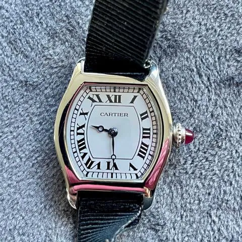 Cartier Tortue 24.5mm Platinum White