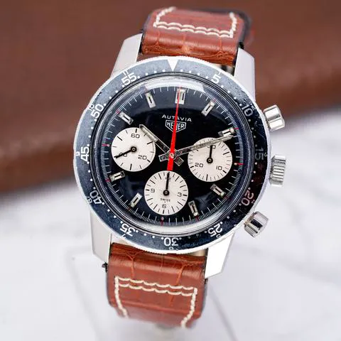 Heuer 2446C 40mm Stainless steel Black