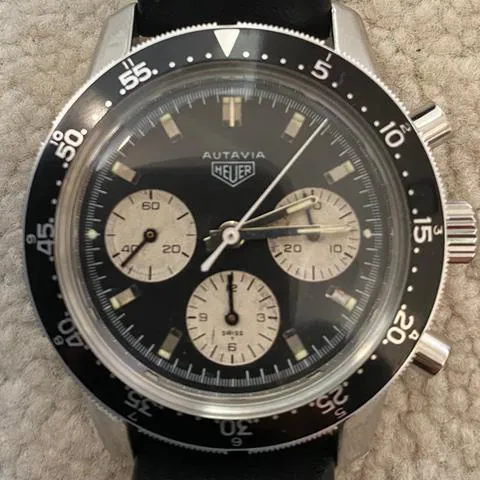 Heuer 2446C 40mm Stainless steel Black