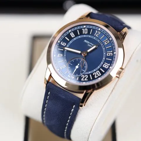 Patek Philippe Travel Time 5224R-001 42mm Rose gold Blue 8