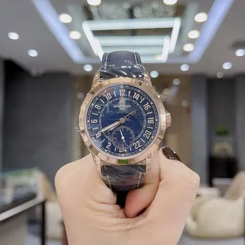 Patek Philippe Travel Time 5224R-001 42mm Rose gold Blue 1