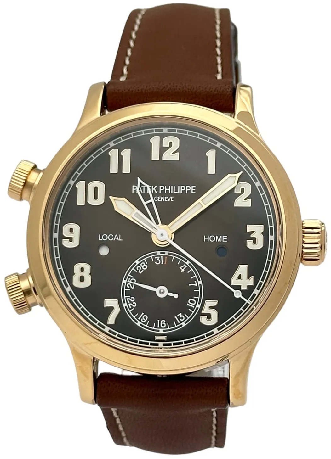 Patek Philippe Calatrava Pilot Travel Time 7234R-001 37.5mm Rose gold Brown