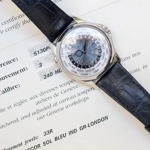 Patek Philippe World Time 5130P-001 39.5mm Platinum Blue 12