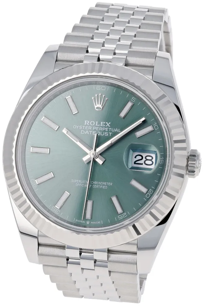 Rolex Datejust 41 126334-0028 41mm White gold and Oystersteel Green 6