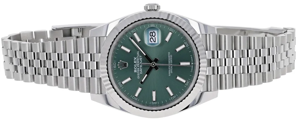 Rolex Datejust 41 126334-0028 41mm White gold and Oystersteel Green 8