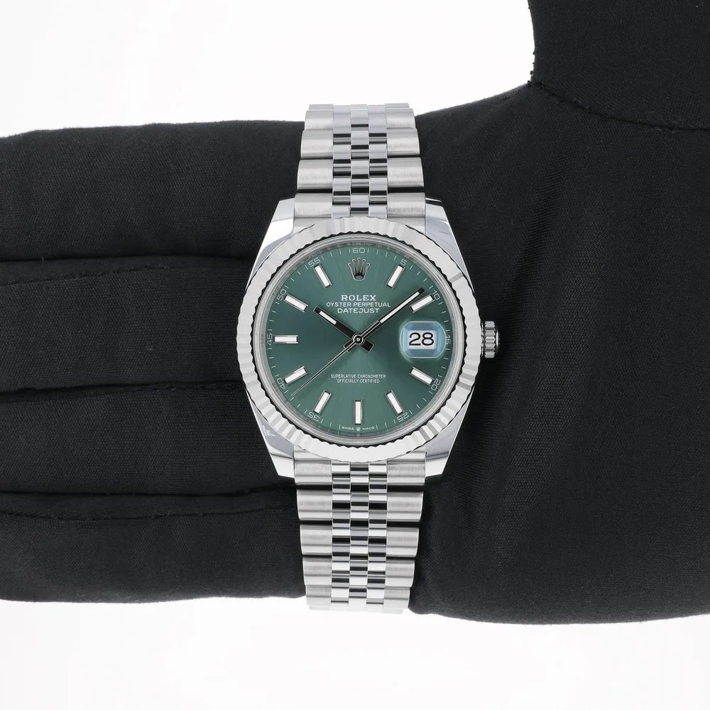 Rolex Datejust 41 126334-0028 41mm White gold and Oystersteel Green 14