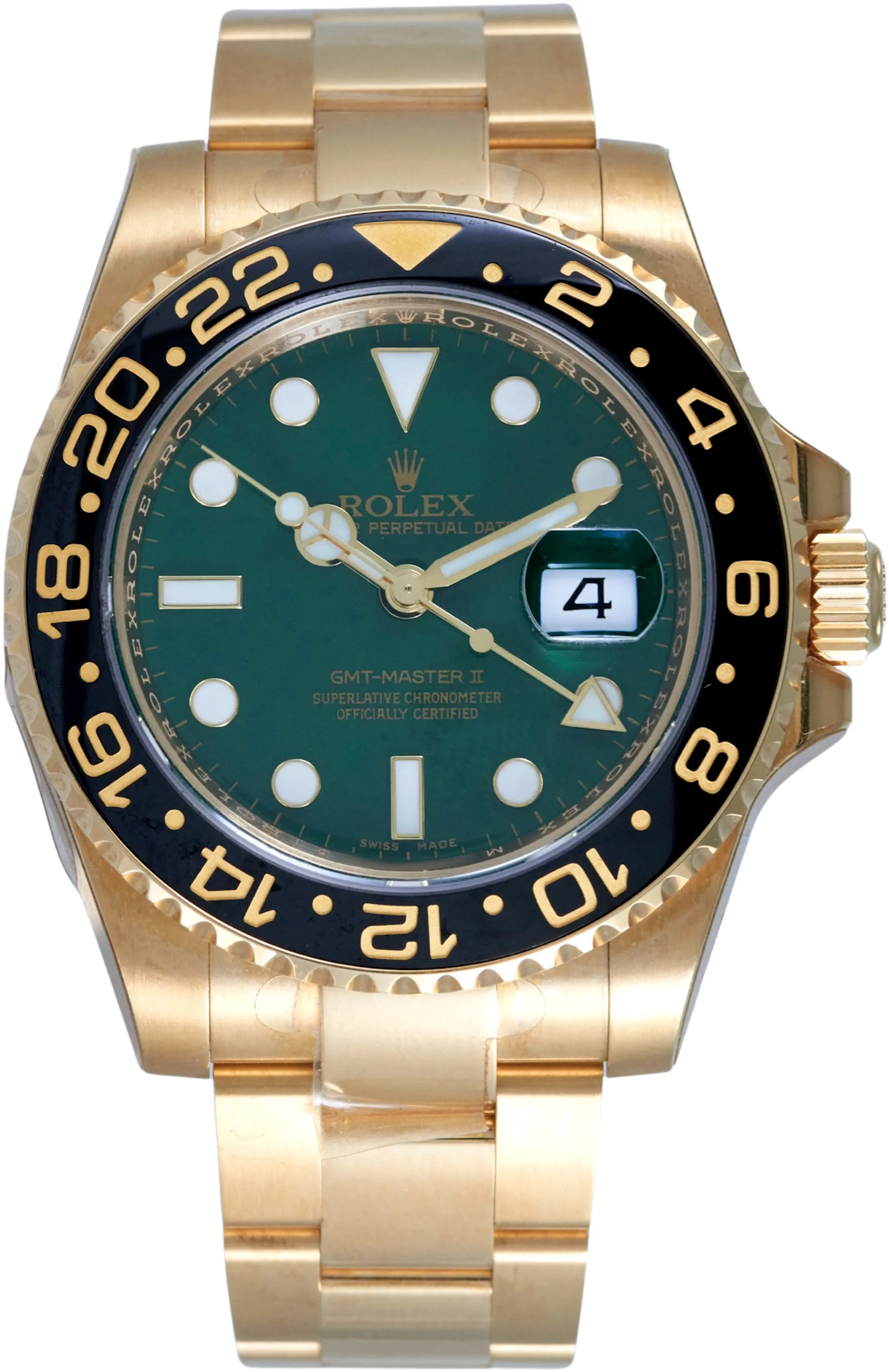 Rolex GMT-Master II 116718LN 40mm Yellow gold Green