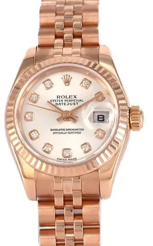 Rolex Datejust 179175G 26mm Rose gold Silver