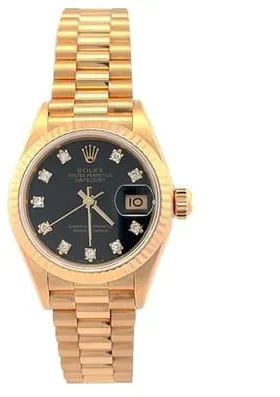 Rolex Lady-Datejust 69178 26mm Yellow gold Black