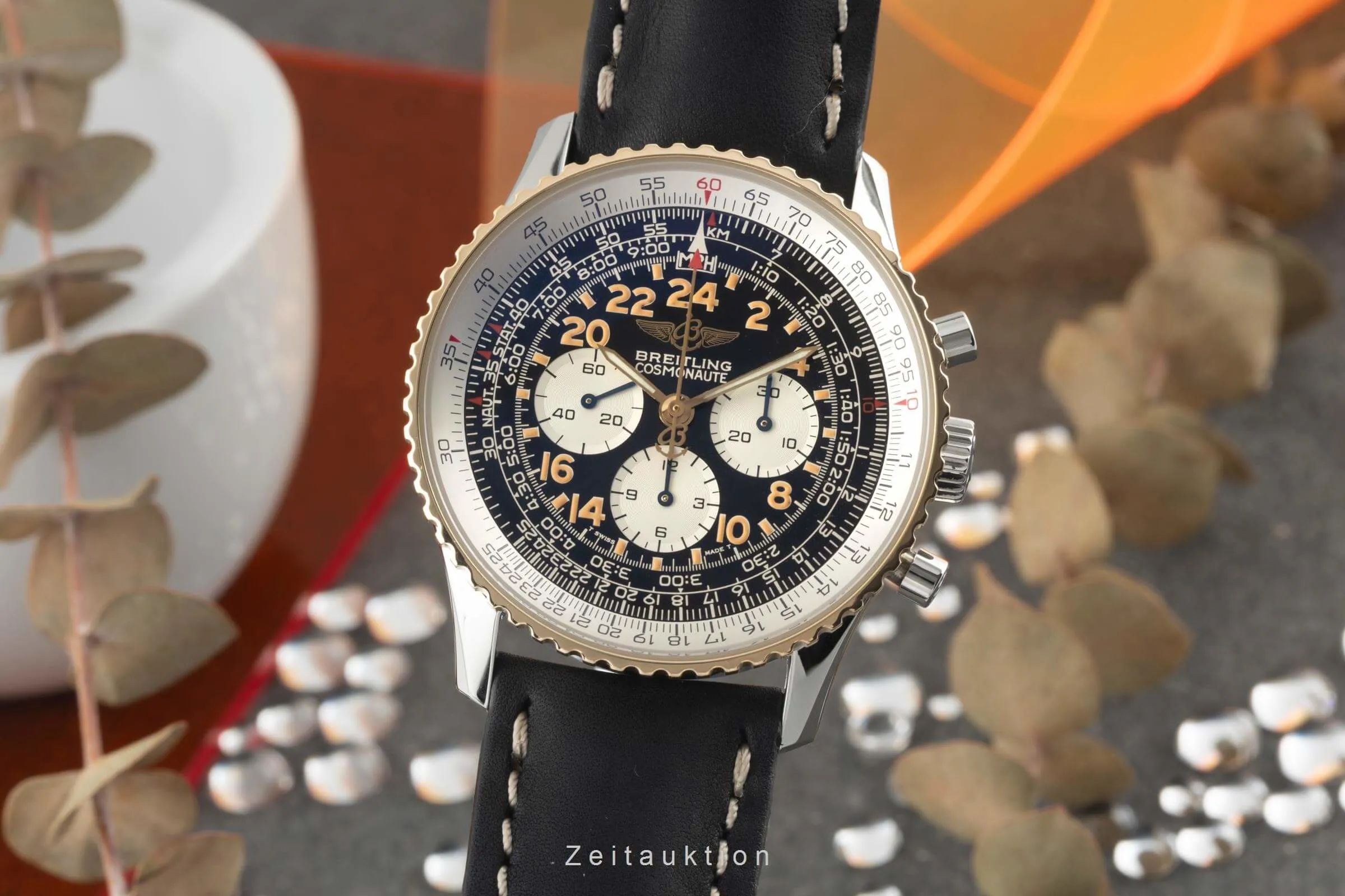 Breitling Navitimer D12022 41mm Yellow gold and Stainless steel Black