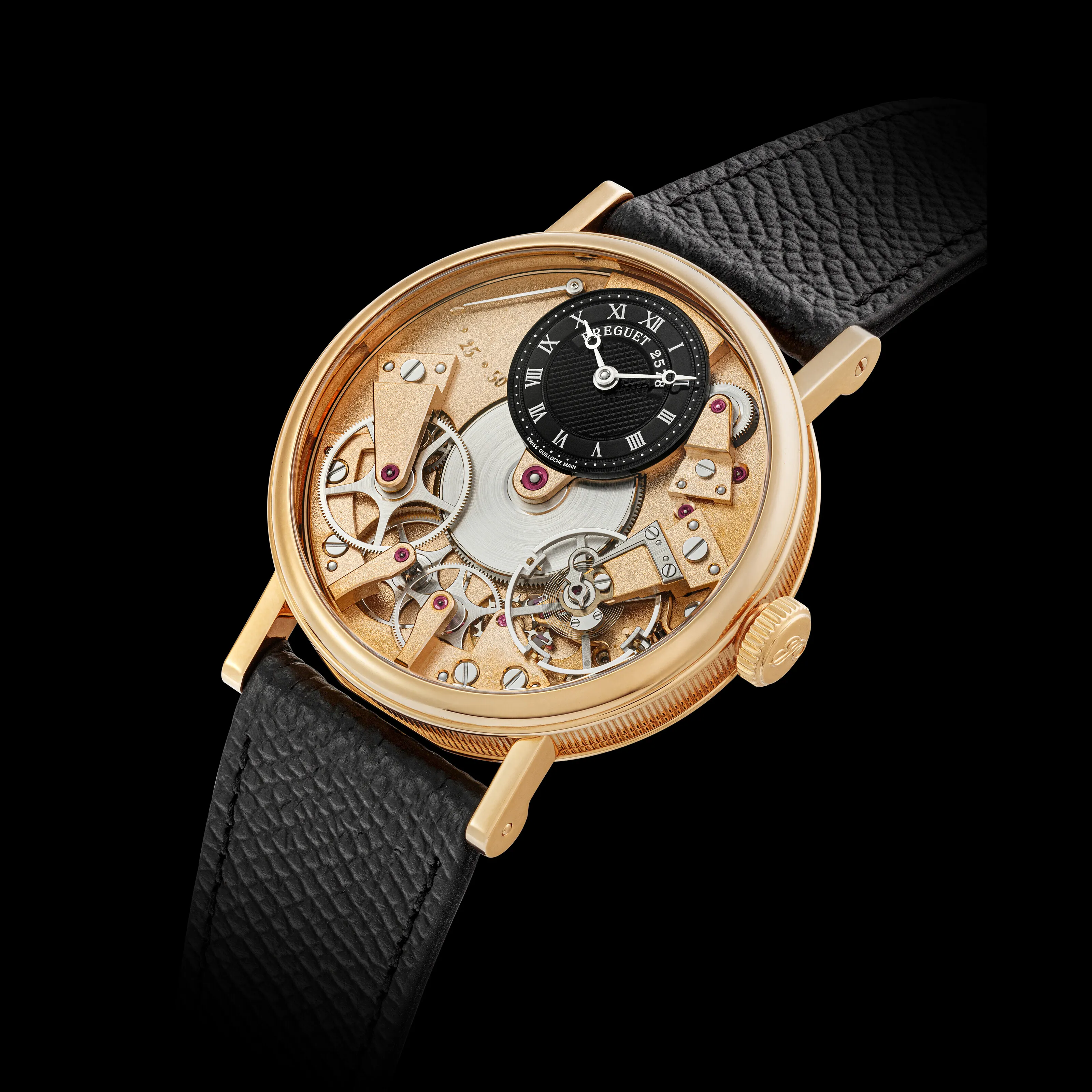 Breguet La Tradition 7027 38mm Rose gold Semi-skeletonized