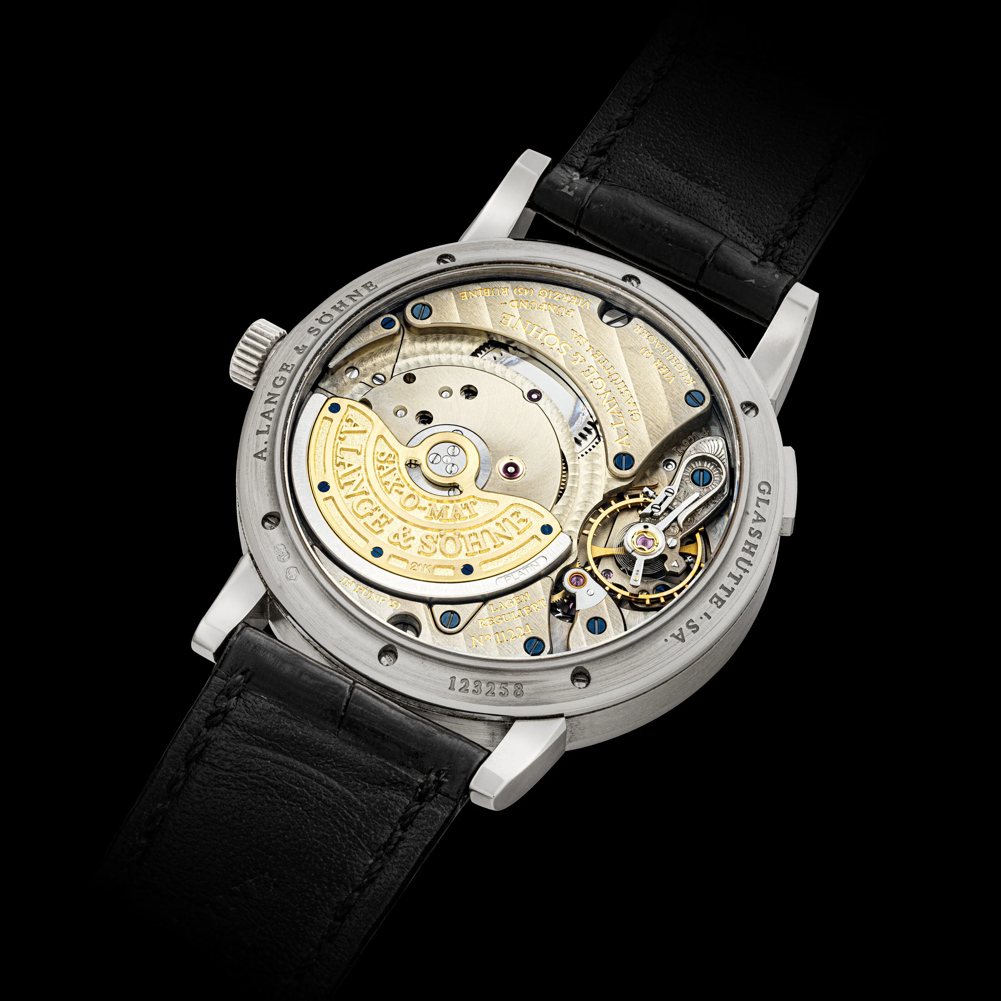 A. Lange & Söhne Langematik Sax-O-Mat 308.027 37mm White gold Black 1