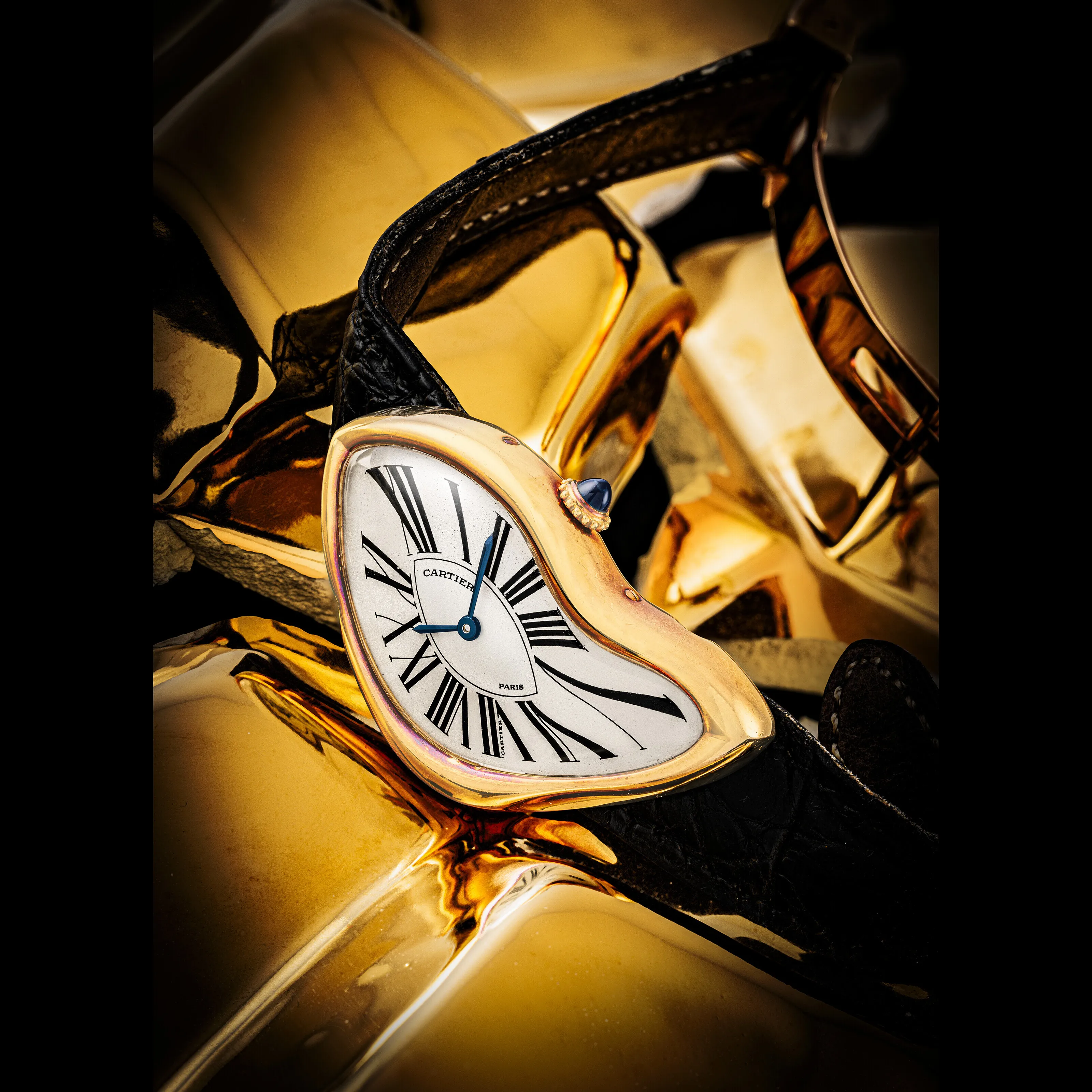 Cartier Crash 24mm Yellow gold Silver