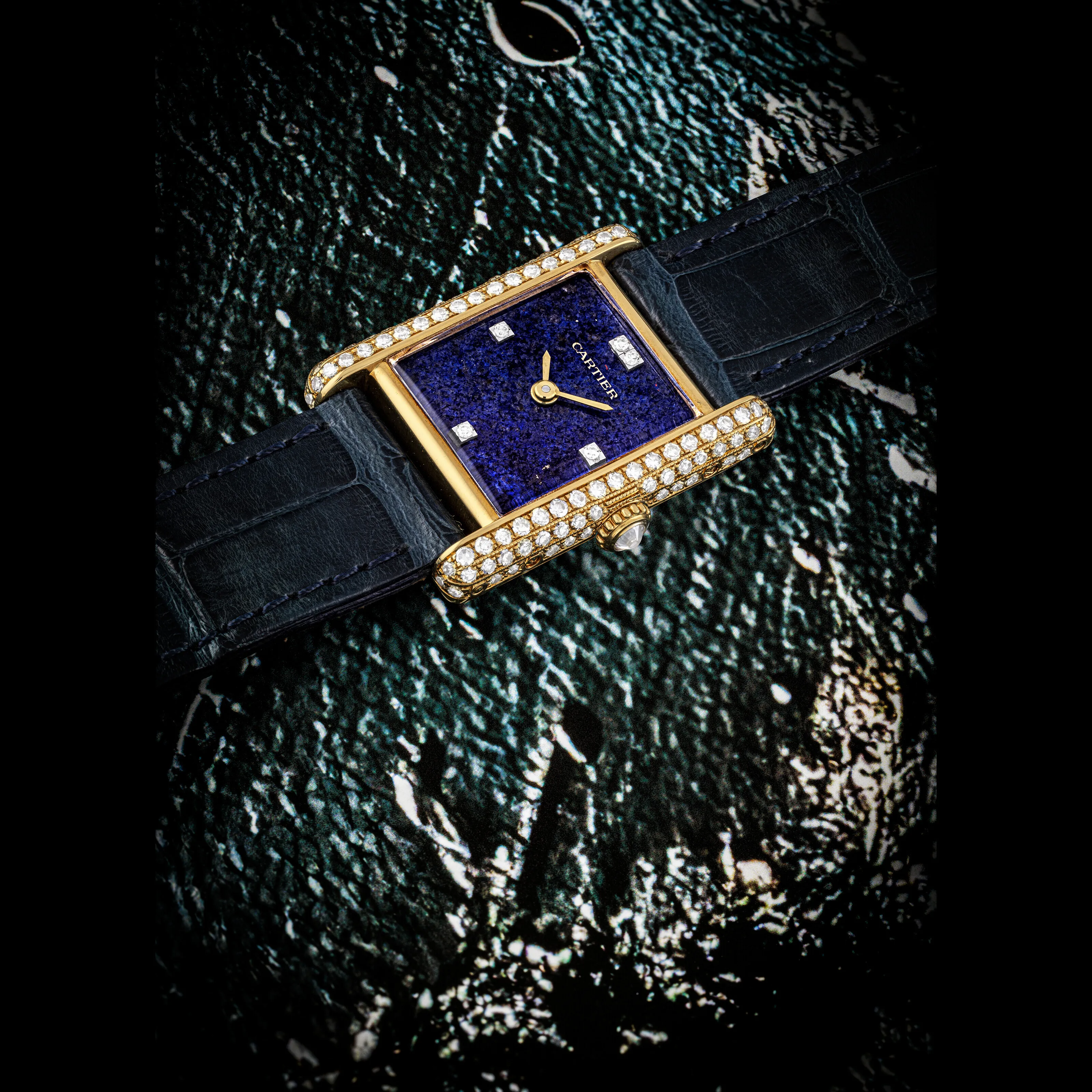 Cartier Must de Cartier 21mm Yellow gold and diamond-set Lapis Lazuli and Diamond-set