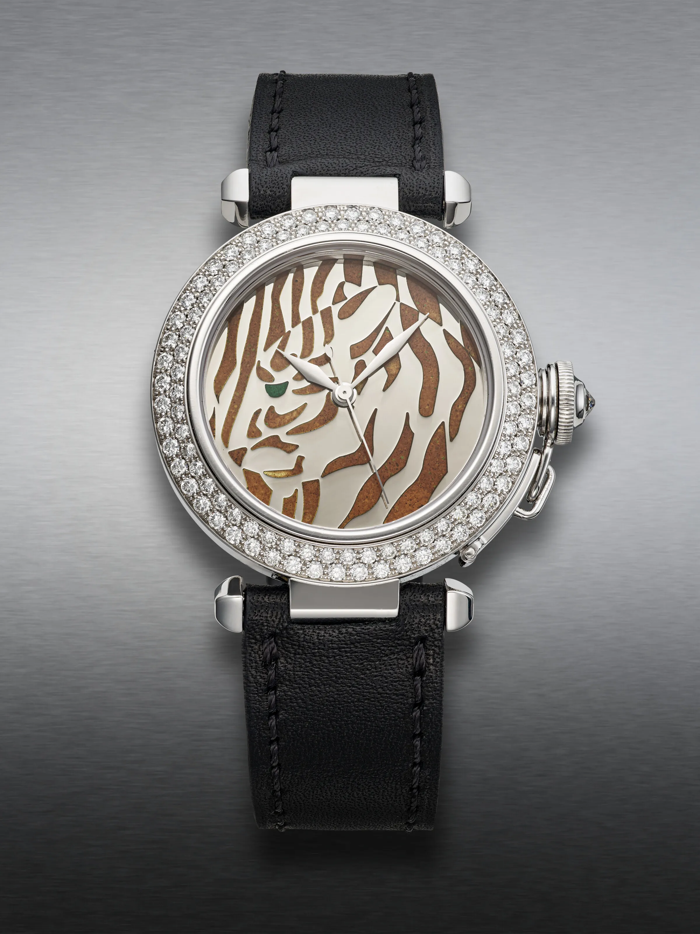 Cartier Pasha 2536 35.5mm White gold and diamond-set Champlevé