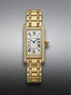 Cartier Tank Amercaine XL 2482 Yellow gold and Diamond Silver